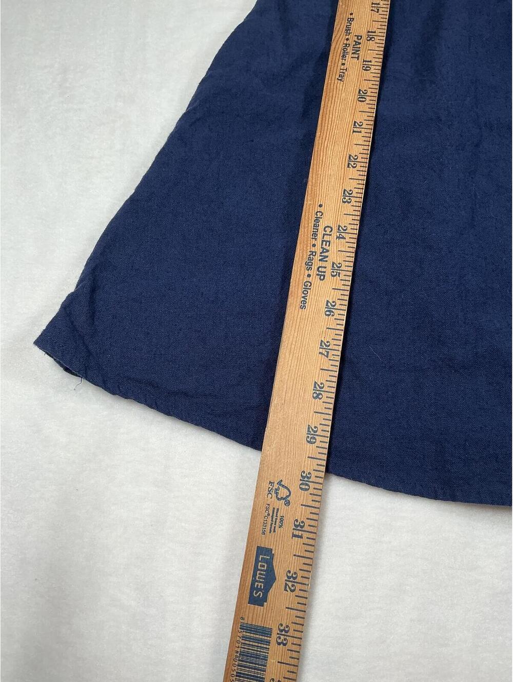 Market & Spruce Navy Blue Linen Cotton Spaghetti Strap Dress Size M - Picture 3 of 6